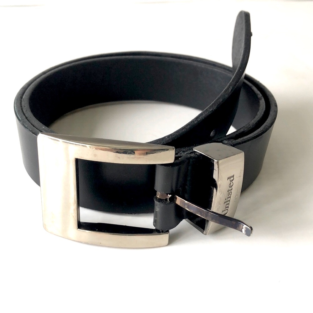 Unlisted by Kenneth Cole Black Belt with Silver Buckle